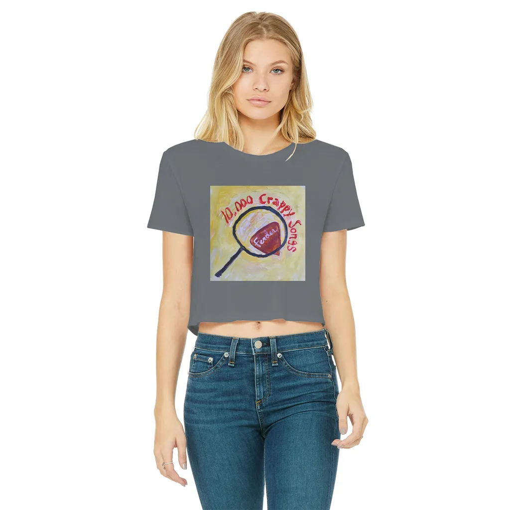 10,000 Crappy Songs Classic Women's Cropped Raw Edge T-Shirt