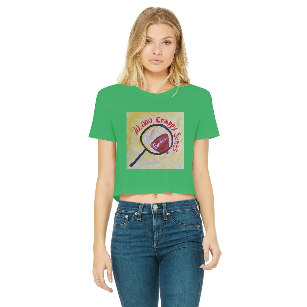 10,000 Crappy Songs Classic Women's Cropped Raw Edge T-Shirt