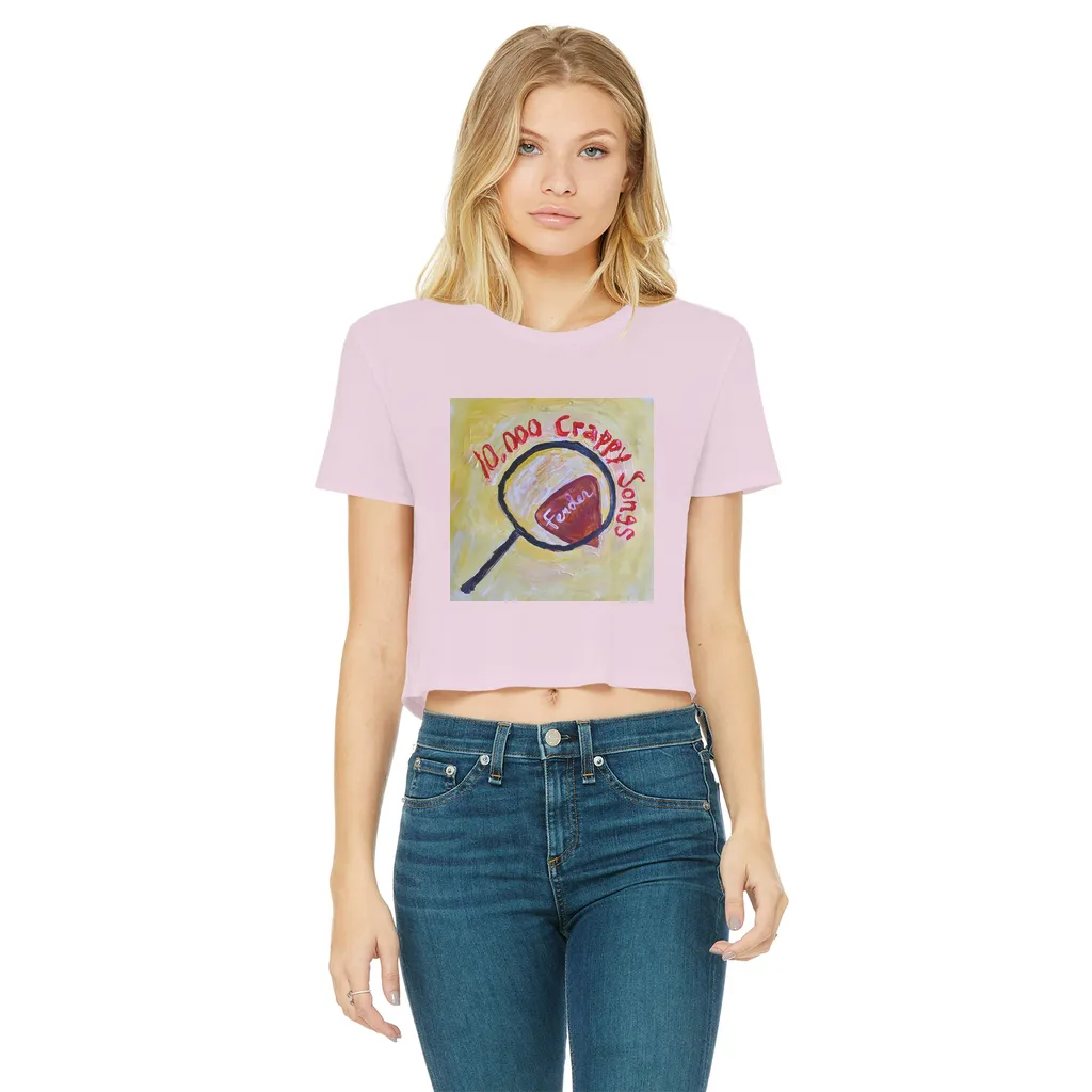 10,000 Crappy Songs Classic Women's Cropped Raw Edge T-Shirt