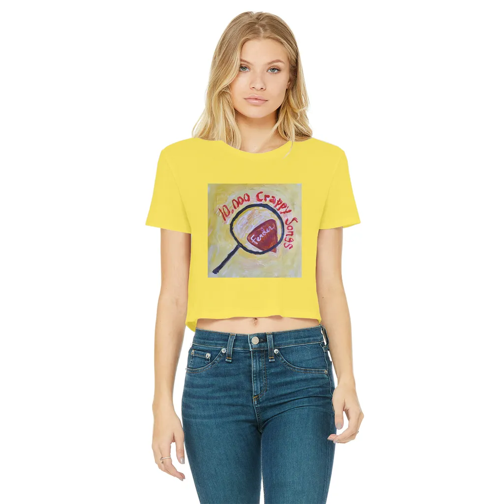 10,000 Crappy Songs Classic Women's Cropped Raw Edge T-Shirt