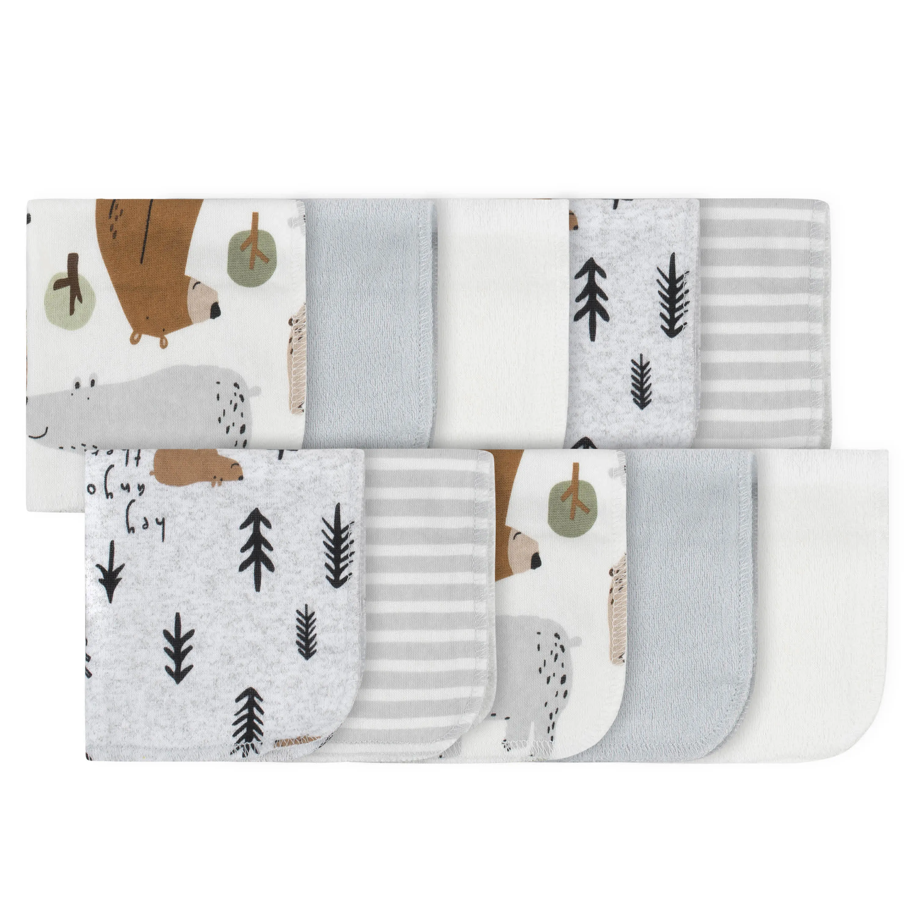 12-Piece Boys Bear Hooded Towel & Washcloth Set