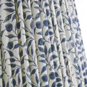 14cm tall tapered shade in indigo Rosehip linen by Morris & Co.