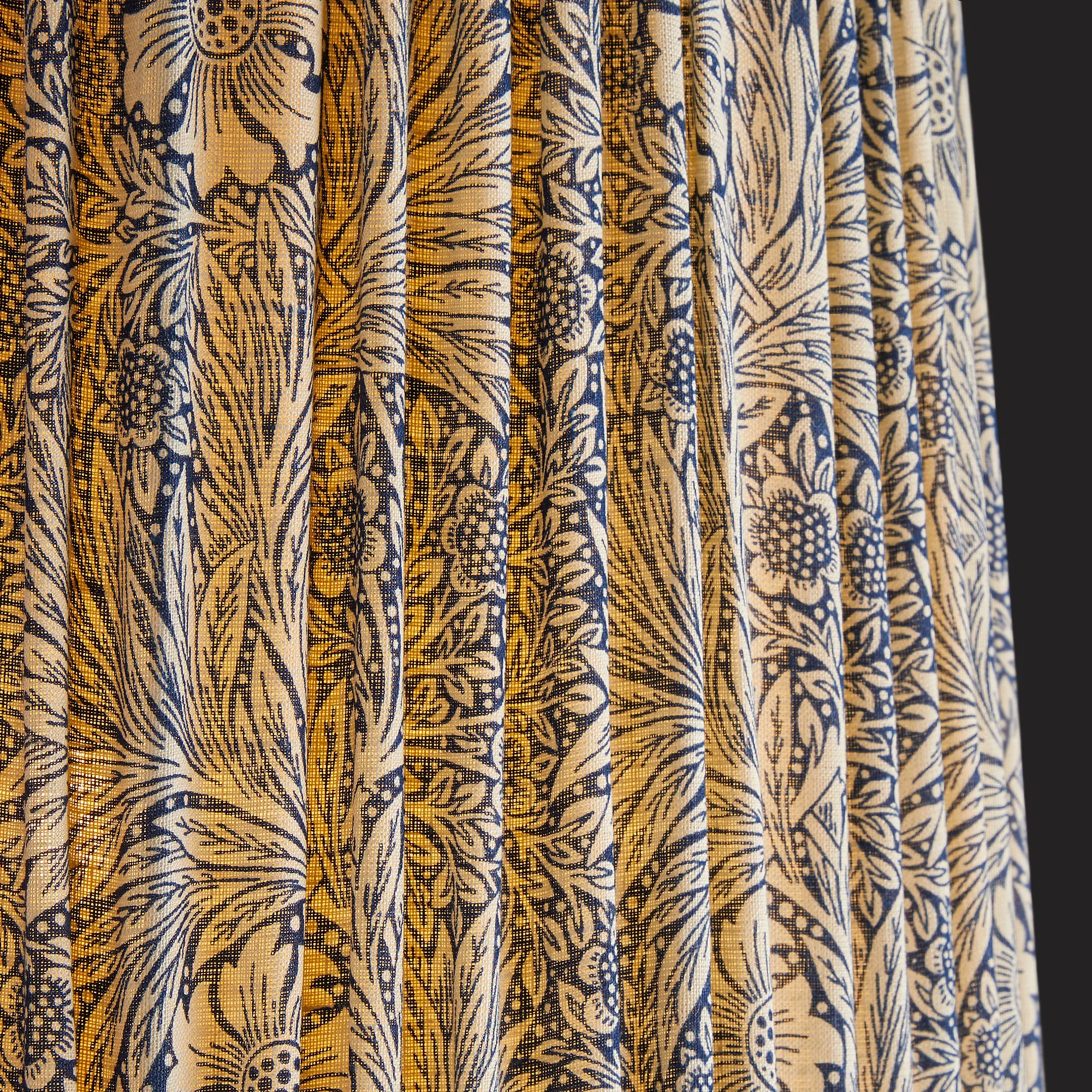 16cm empire shade in indigo Marigold linen by Morris & Co.