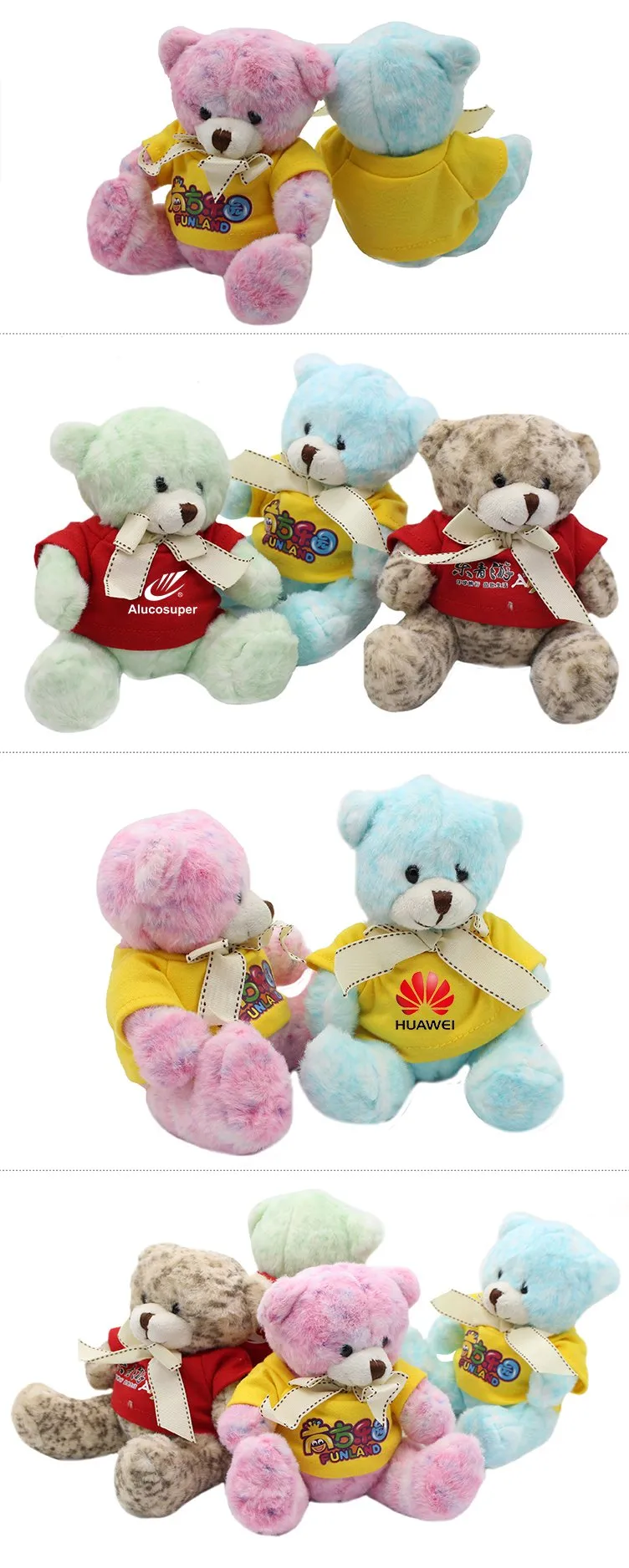 16cm Teddy Bear Plush Toy With Colourful Fur