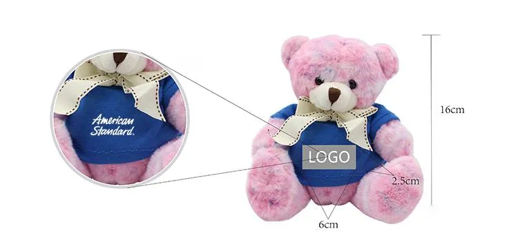 16cm Teddy Bear Plush Toy With Colourful Fur
