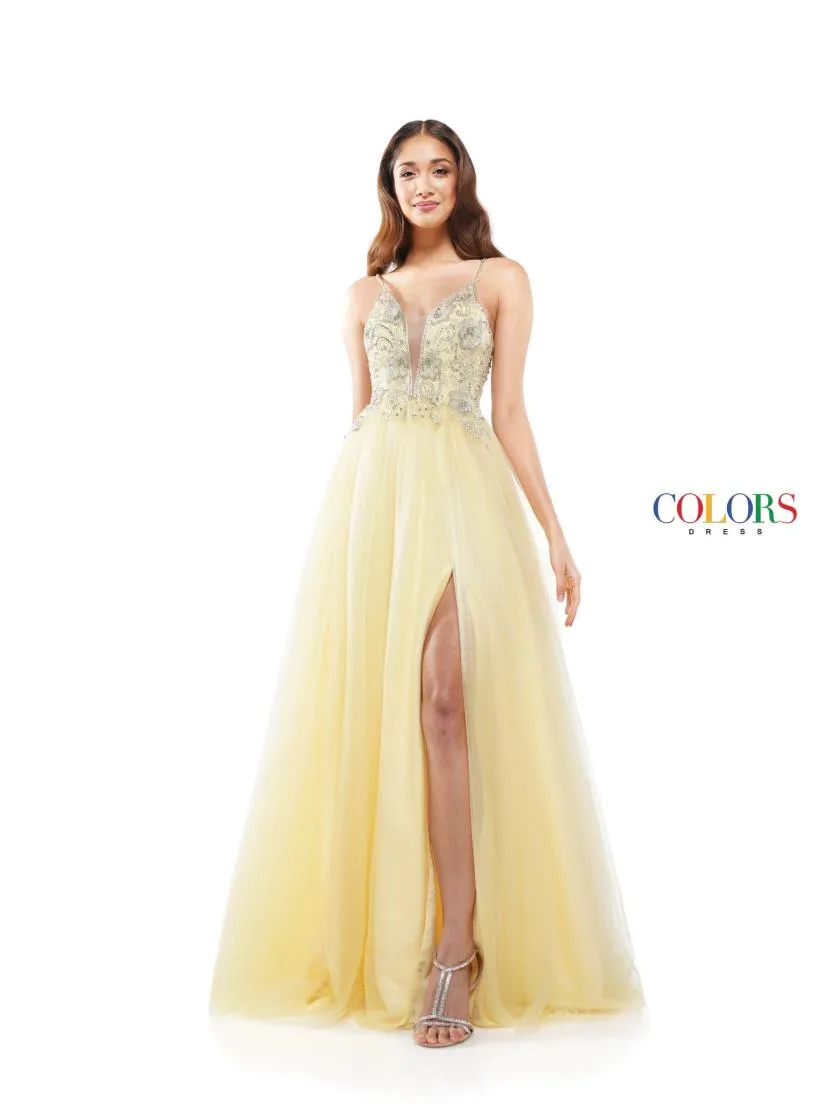 2283 Prom Dress Dusty Lilac, Canary, Emerald