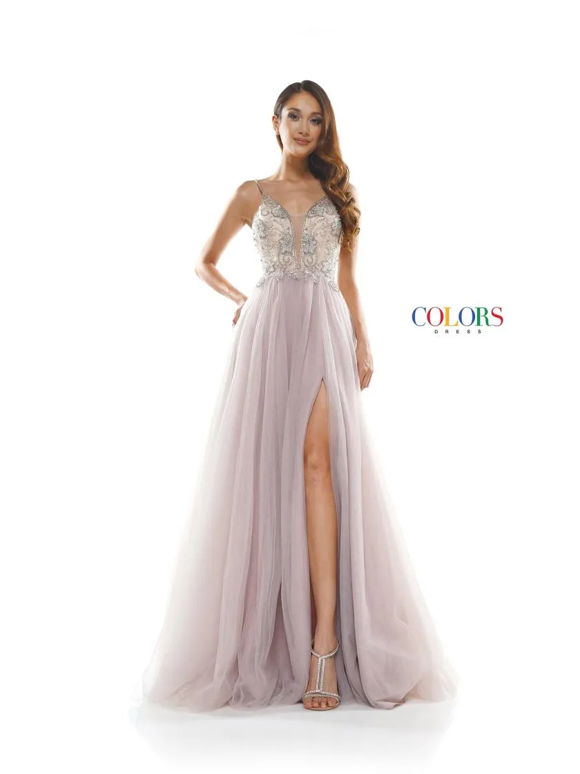 2283 Prom Dress Dusty Lilac, Canary, Emerald