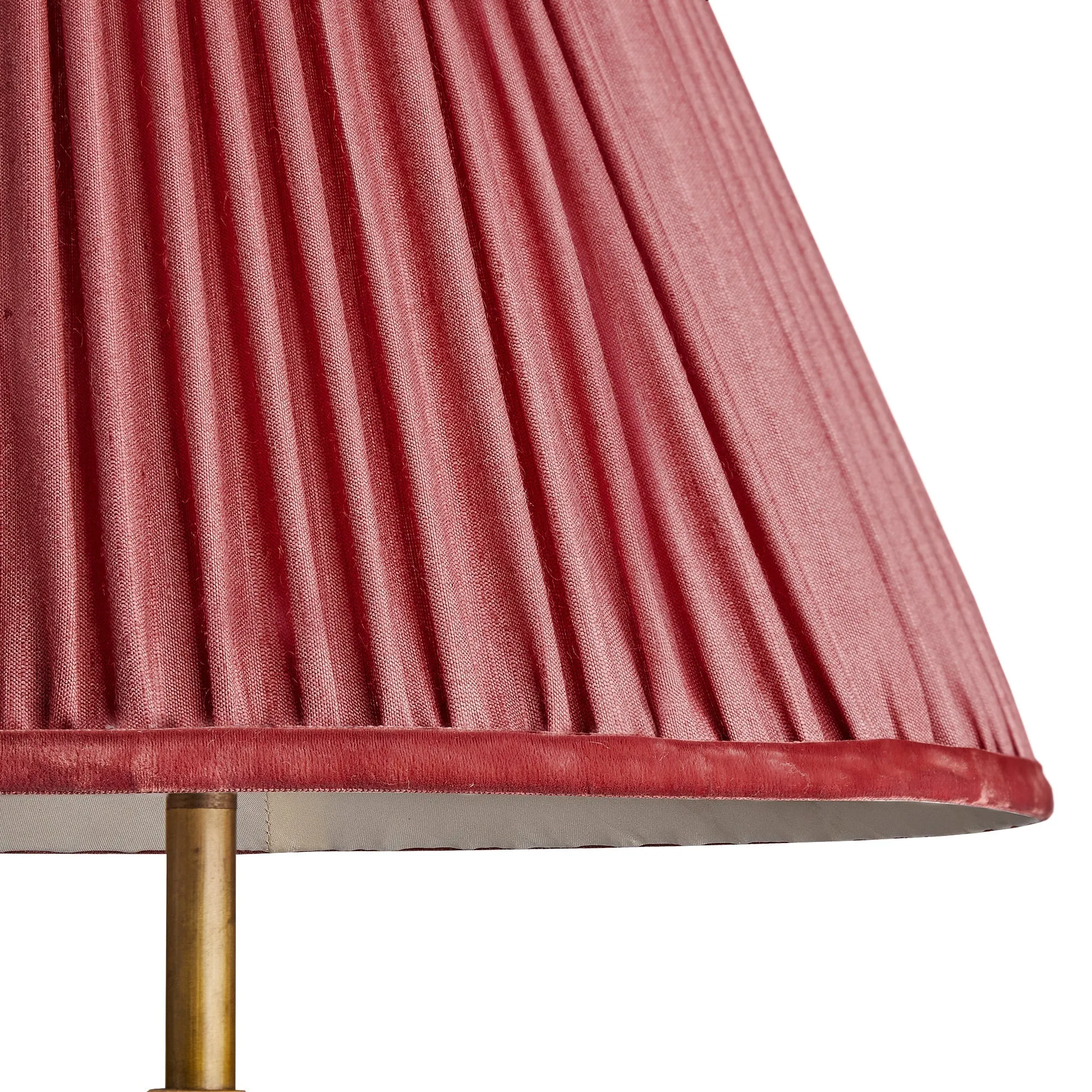 25cm empire shade in currant silk with velvet tape