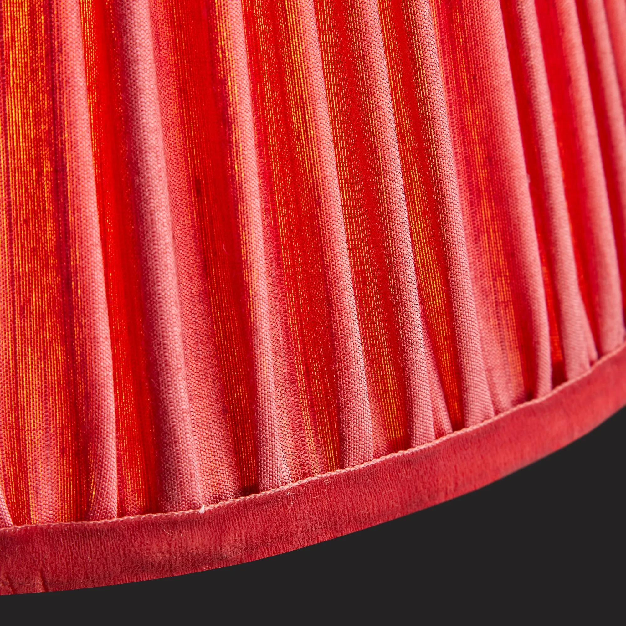 25cm empire shade in currant silk with velvet tape