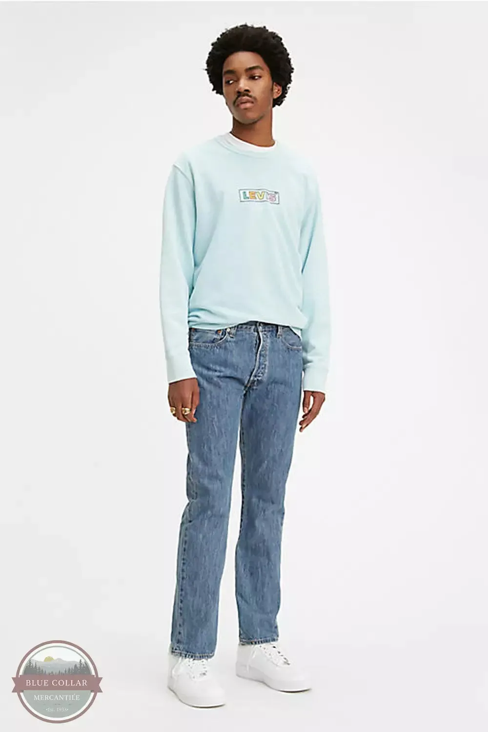 501 Original Fit Button Fly Jeans in Medium Stonewash by Levi's 501-0193