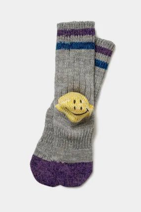 60 Yarns Grandrelle IVY RAINBOWY HAPPY Heel-Hold Socks - Grey