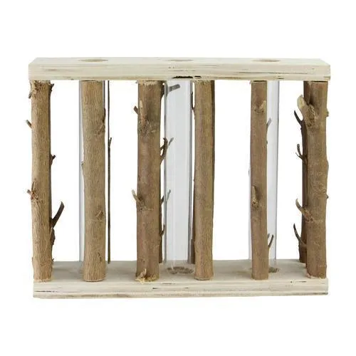 7.75" Branches in Brown Wood Frame with 3 Holes Table Top Decoration