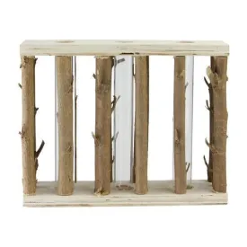 7.75" Branches in Brown Wood Frame with 3 Holes Table Top Decoration