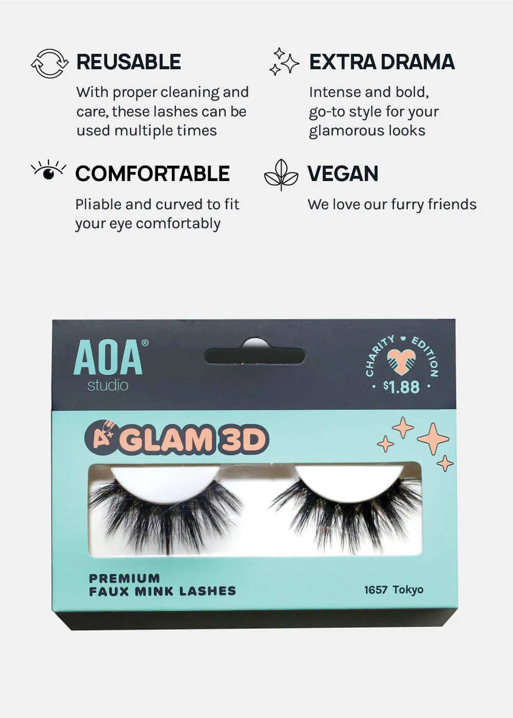 A  Glam 3D Faux Mink Lashes - Tokyo