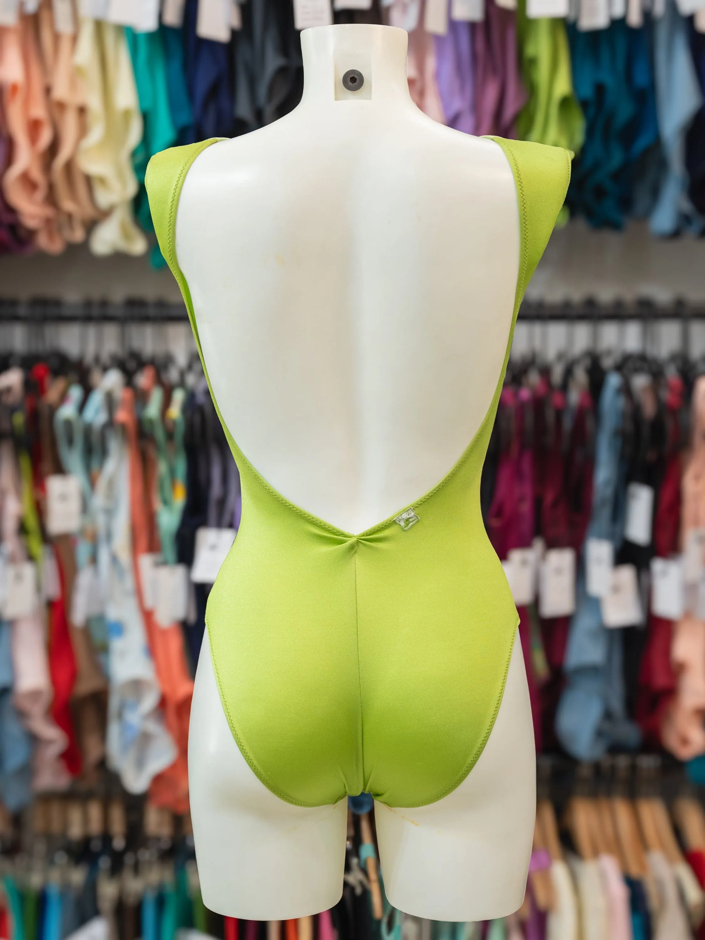Acid Green Velvet Dance Tank Leotard MP255