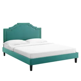 Adelaide Performance Velvet Full Platform Bed By Modway - MOD-6858 - Teal