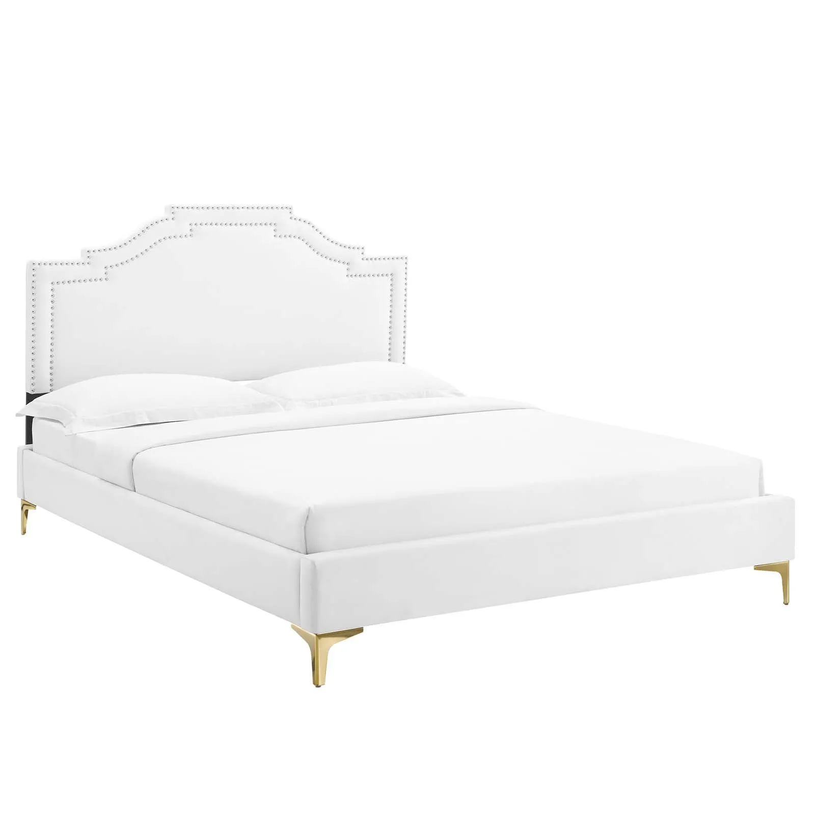 Adelaide Performance Velvet Twin Platform Bed By Modway - MOD-6850 - White