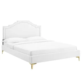 Adelaide Performance Velvet Twin Platform Bed By Modway - MOD-6850 - White