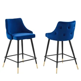Adorn Performance Velvet Counter Stool Set of 2 By Modway - EEI-4594 - Navy
