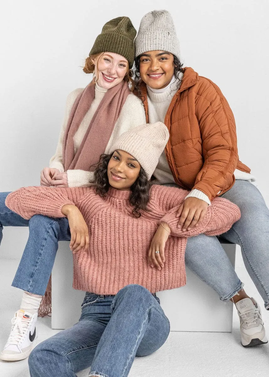 Adult Mad Hatter Speckled Knit Beanie - Grey
