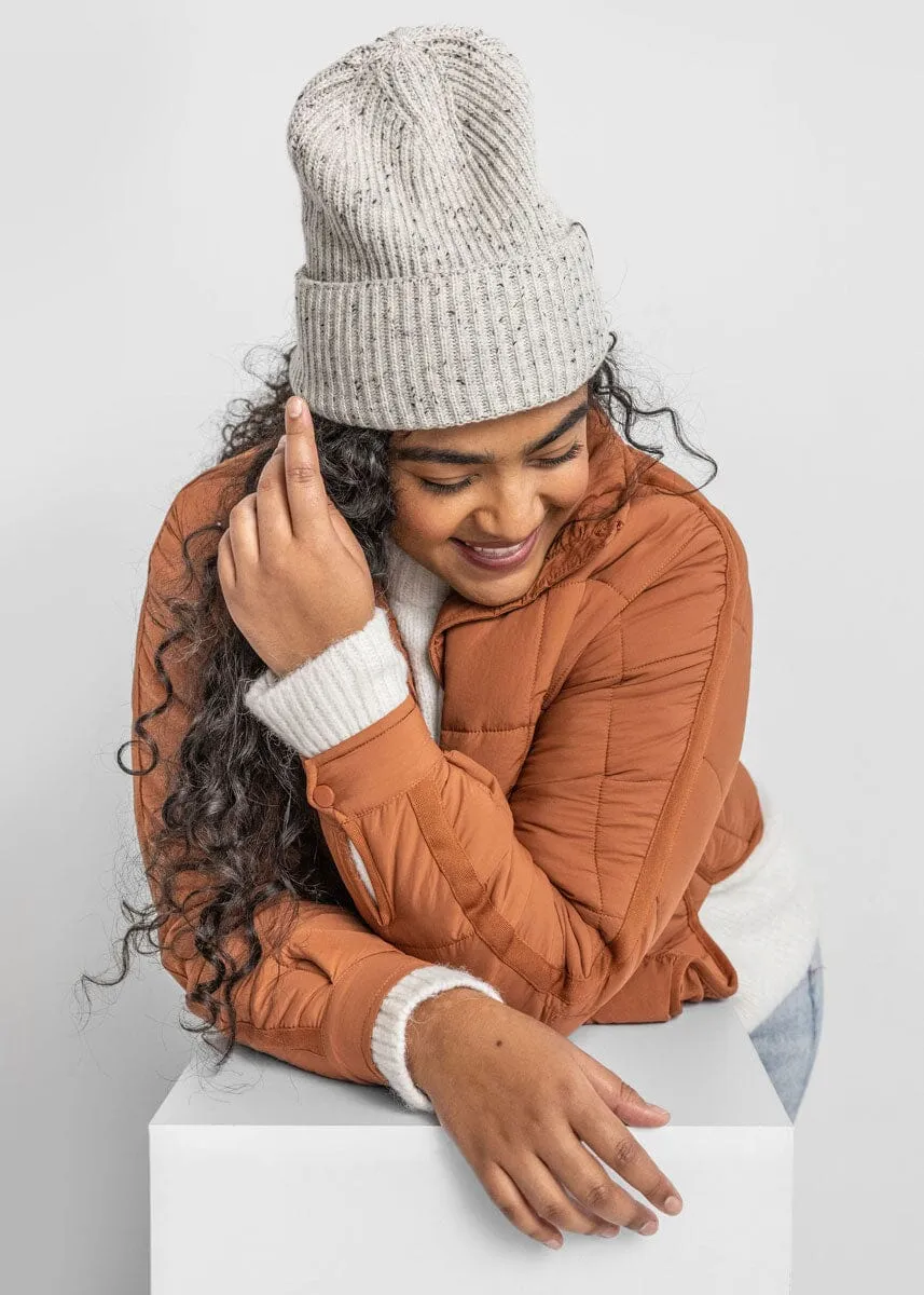 Adult Mad Hatter Speckled Knit Beanie - Grey
