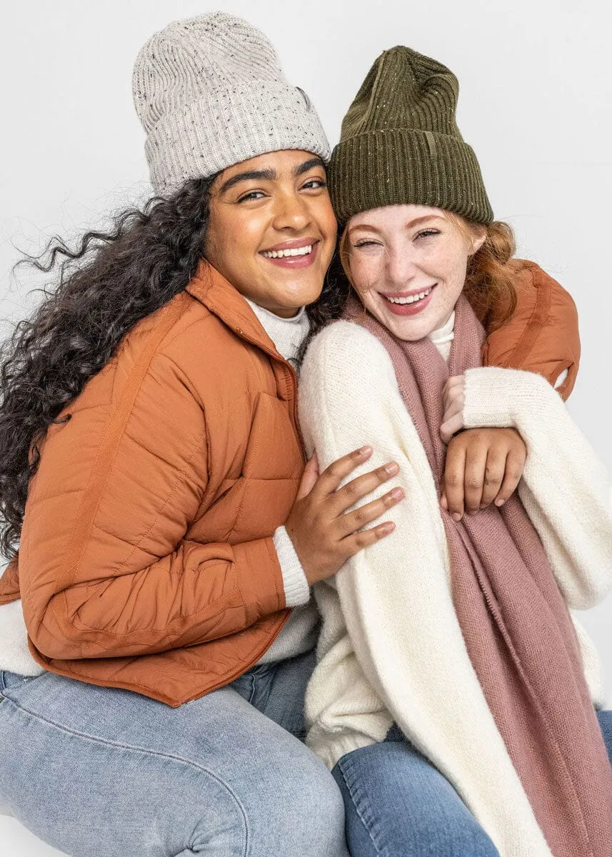 Adult Mad Hatter Speckled Knit Beanie - Grey