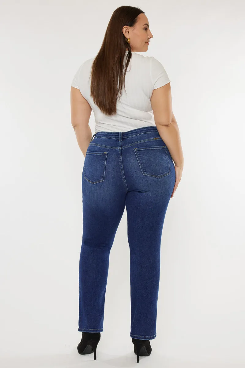 Alannah High Rise Slim Straight Leg Jeans (Plus Size)