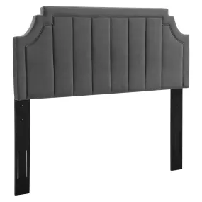 Alyona Channel Tufted Performance Velvet Full/Queen Headboard By Modway - MOD-6347 - Charcoal