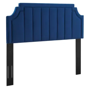 Alyona Channel Tufted Performance Velvet Twin Headboard By Modway - MOD-6346 - Navy