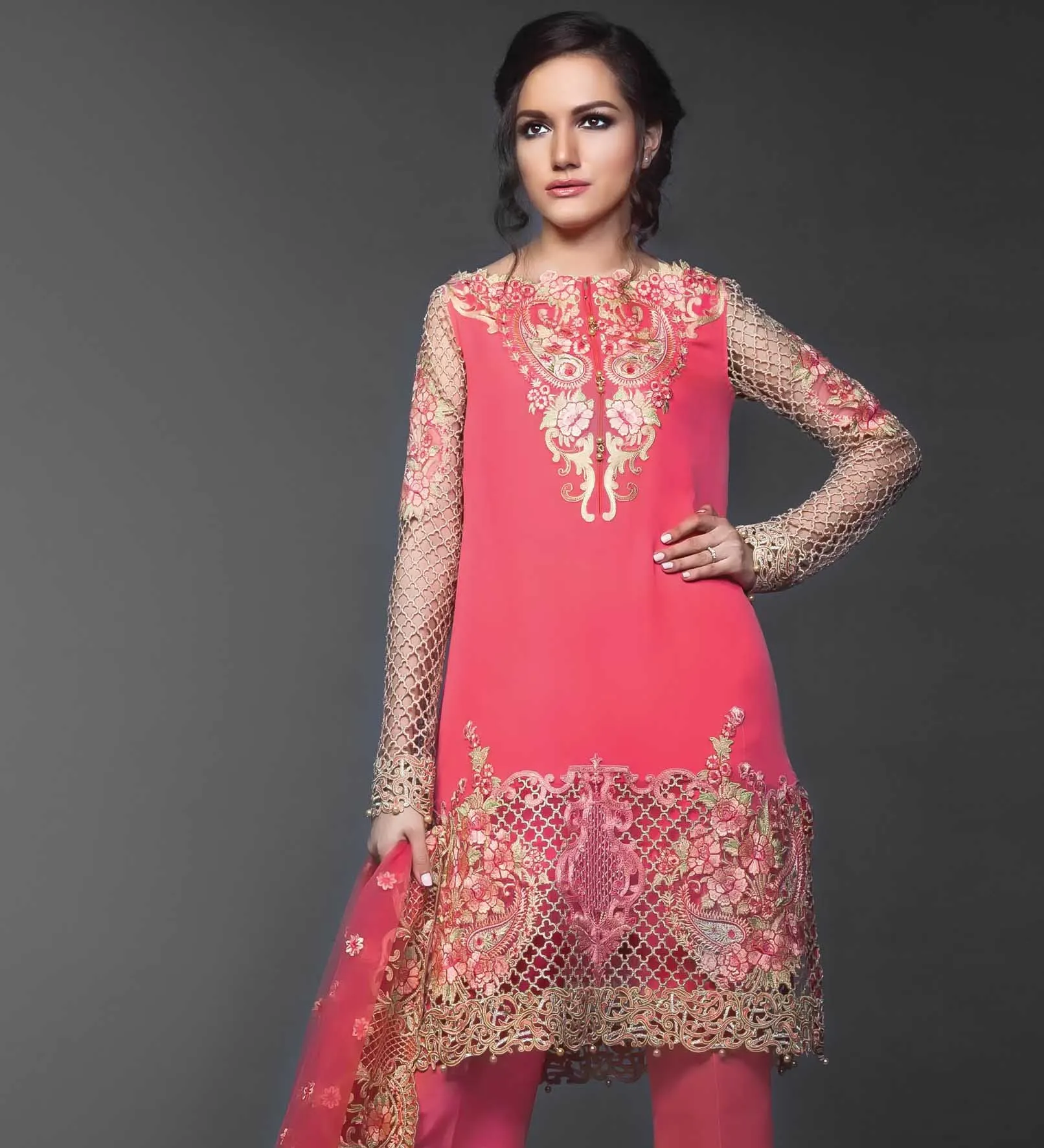 Anaya Festive Chiffon Collection – Coral Dreams