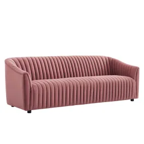 Announce Performance Velvet Channel Tufted Sofa By Modway - EEI-5053 - Dusty Rose