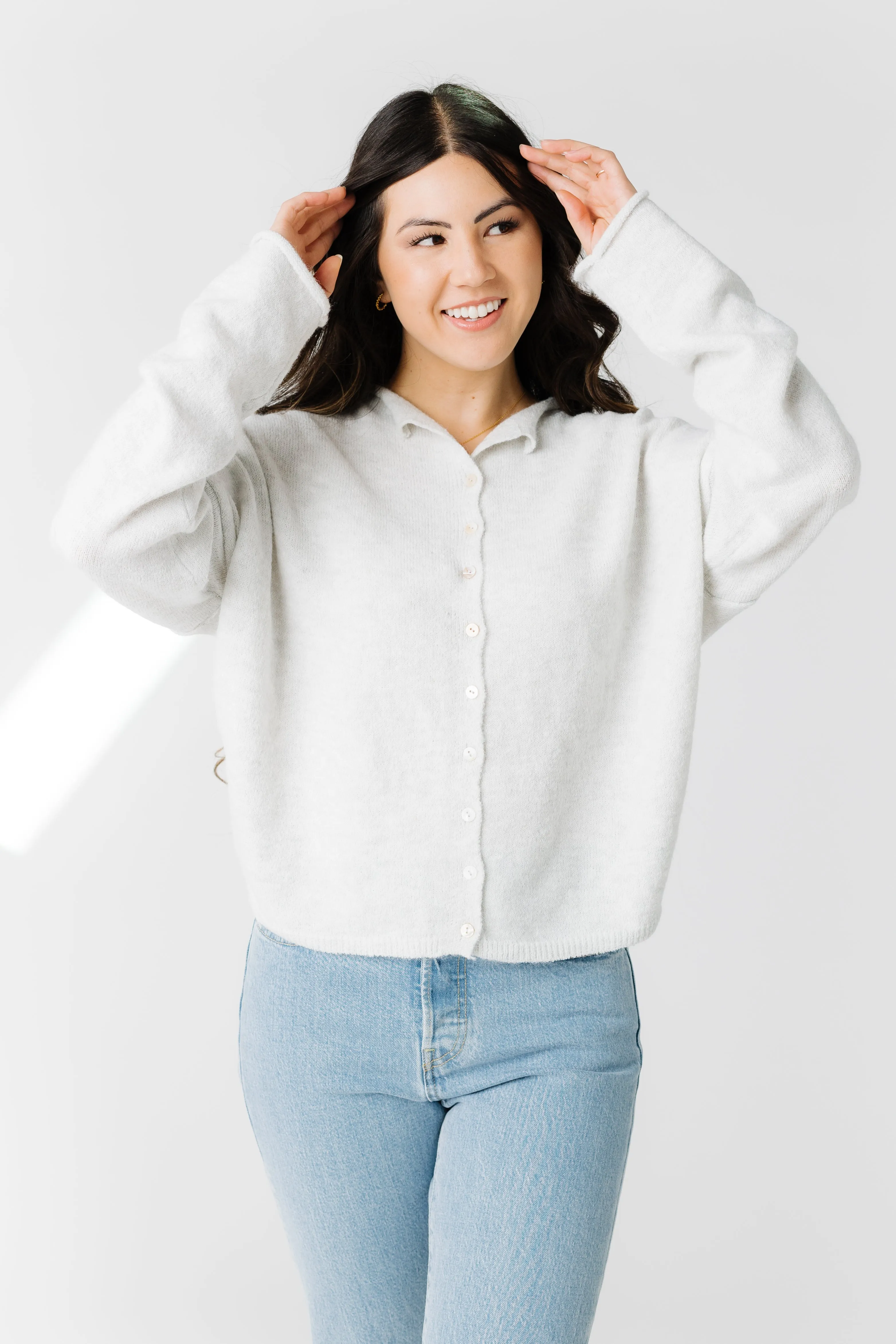 Aria Soft Cardigan - Light Grey