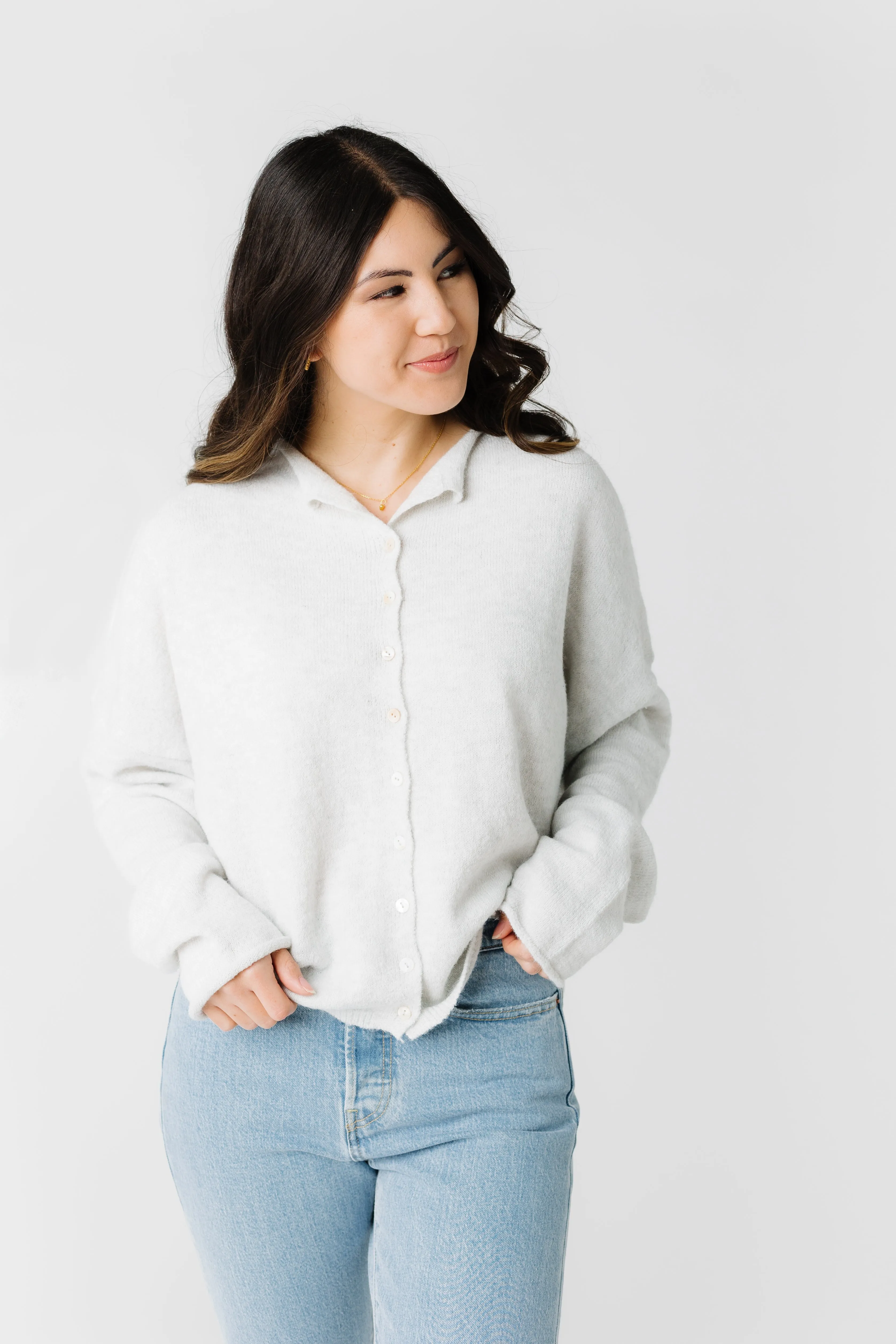 Aria Soft Cardigan - Light Grey