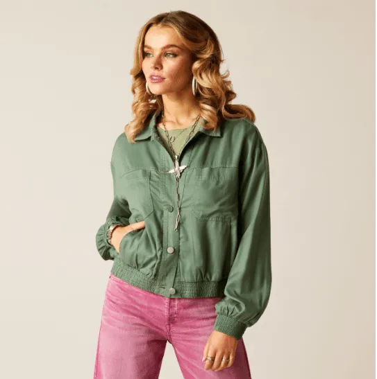 Ariat Womens Edgerton Skull Jacket in Duck Green - 10048624