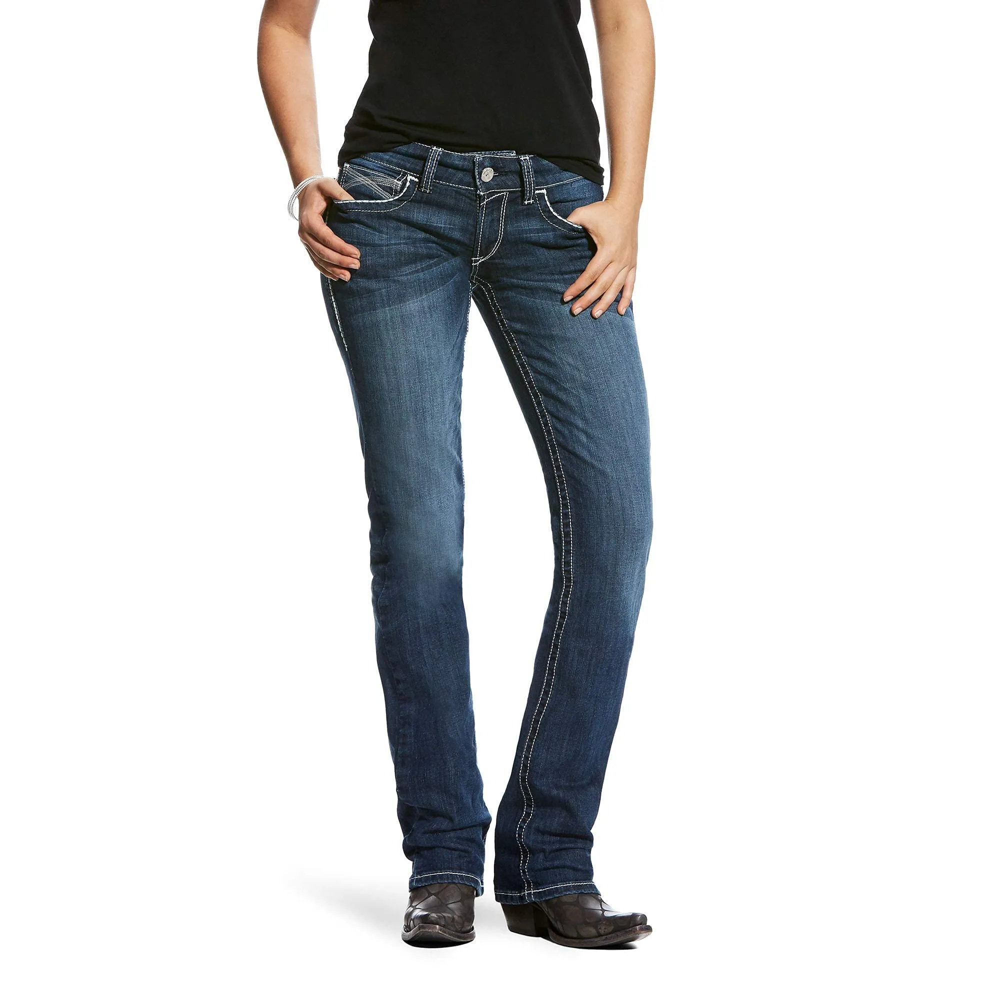 Ariat Women's R.E.A.L. Mid-Rise Straight Leg Ivy Jeans