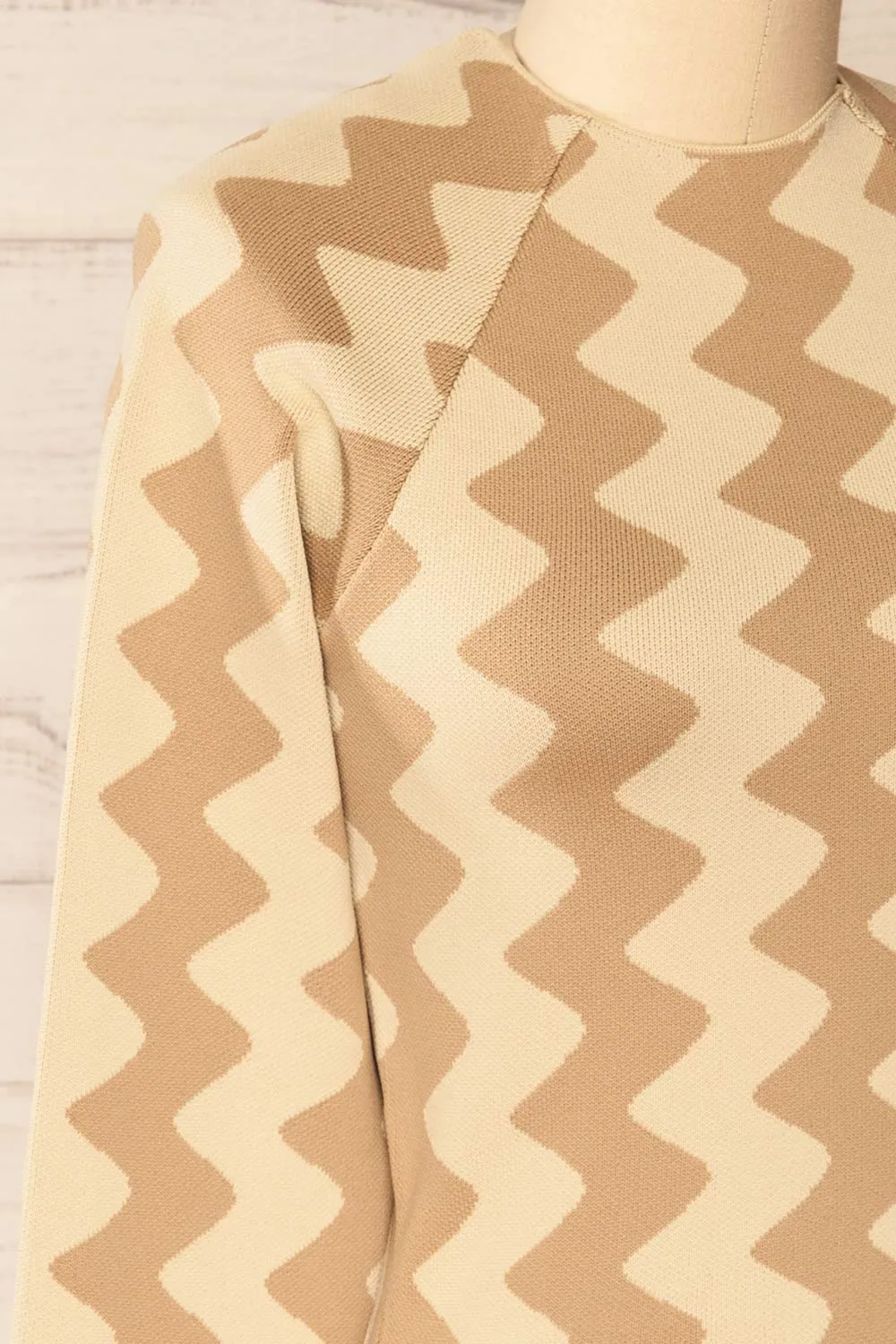 Armenokhori | Cropped Zig Zag Patterned Cropped Top