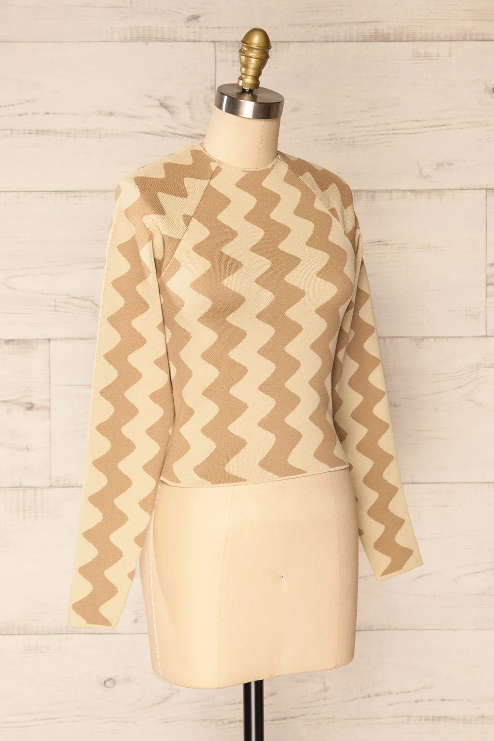 Armenokhori | Cropped Zig Zag Patterned Cropped Top