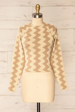 Armenokhori | Cropped Zig Zag Patterned Cropped Top