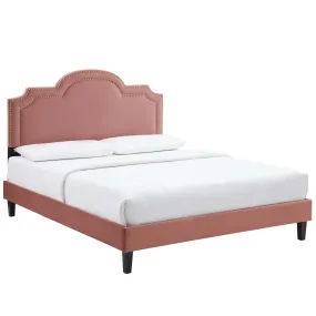 Aviana Performance Velvet Full Bed By Modway - MOD-6814 - Dusty Rose