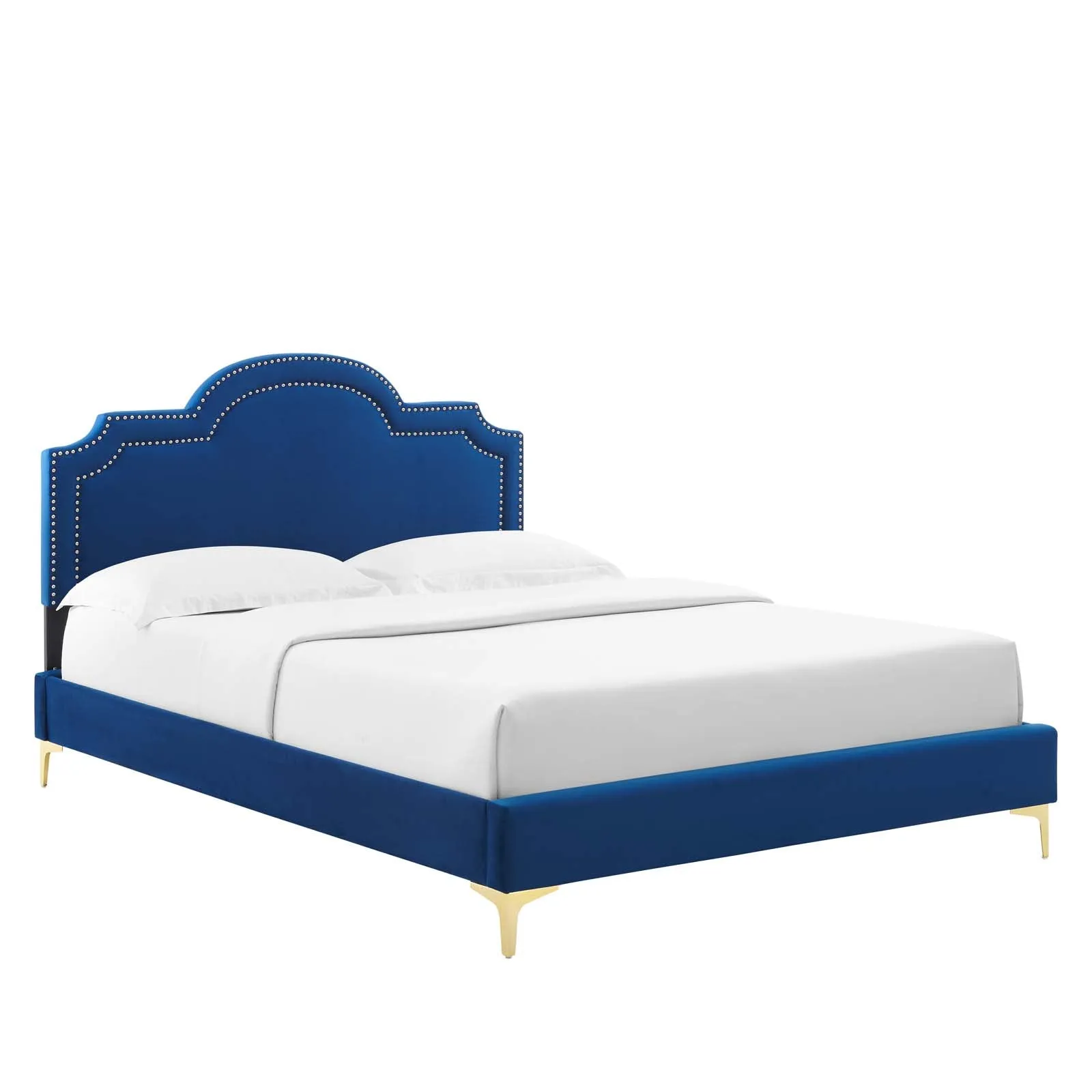 Aviana Performance Velvet Twin Bed By Modway - MOD-6789 - Navy