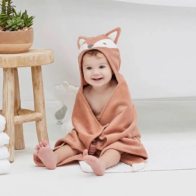 Baby Bath Wrap (0-24M) - Rust Fox by Elegant Baby