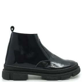 Babywalker Navy Patent Fur Lined Bootie