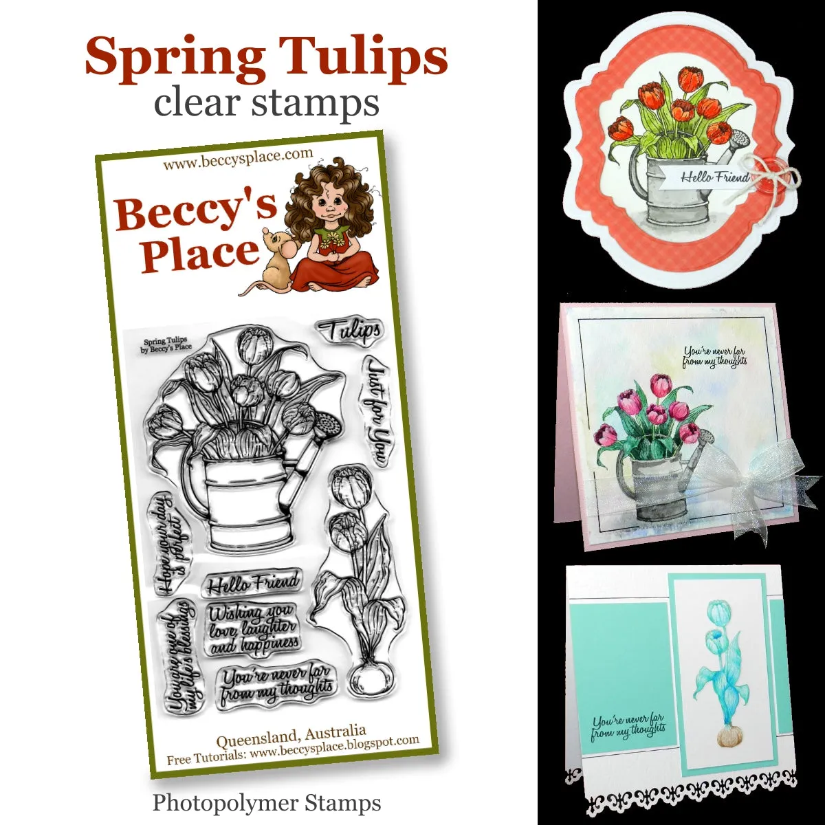 Beccy's Place - Spring Tulips, Clear Stamp Set