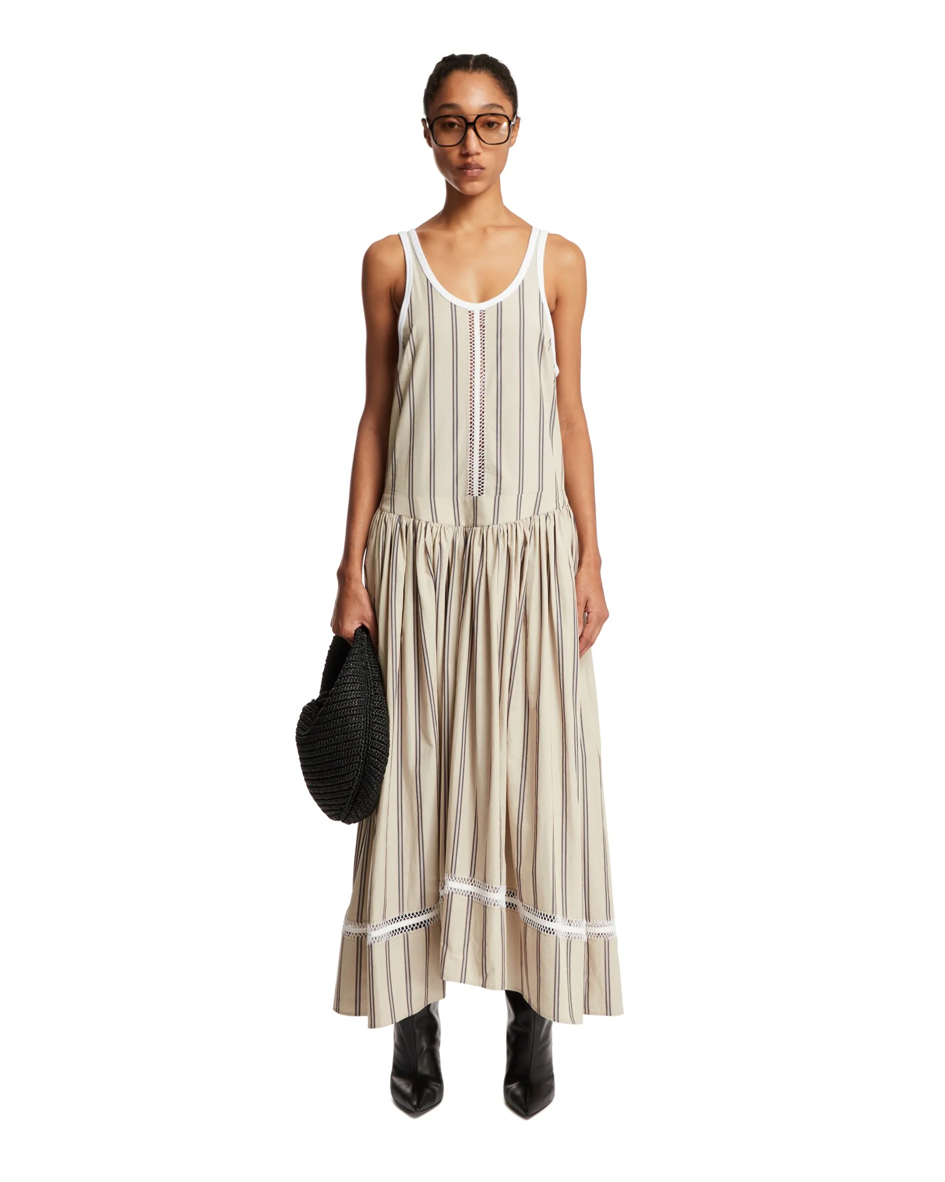 Beige Cotton Maxi Dress