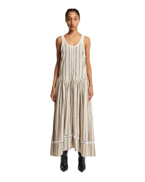 Beige Cotton Maxi Dress