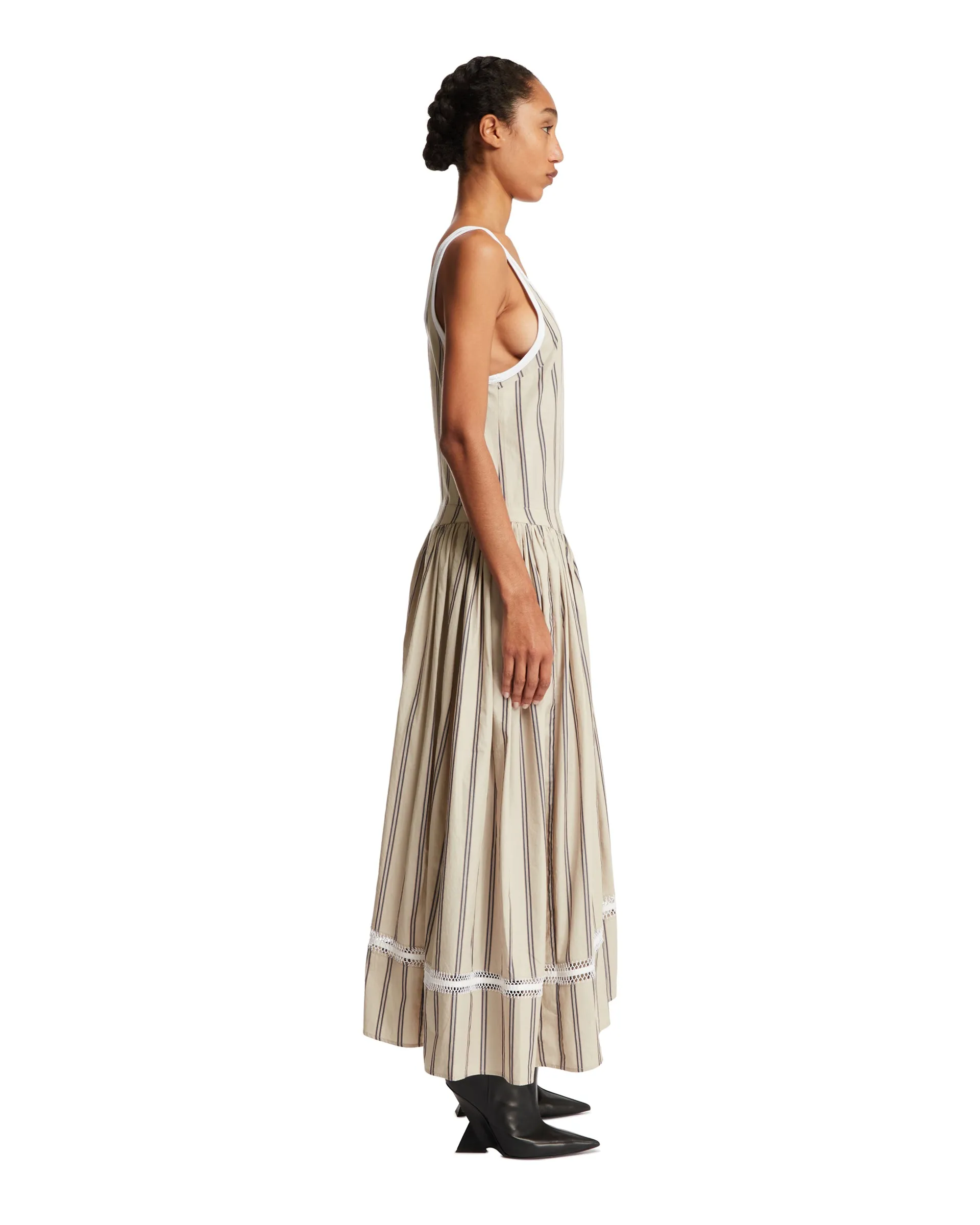 Beige Cotton Maxi Dress