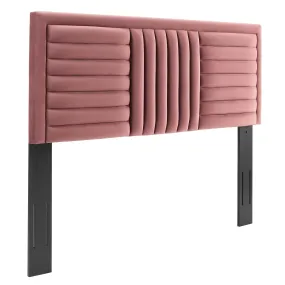 Believe Channel Tufted Performance Velvet King/California King Headboard By Modway - MOD-6666 - Dusty Rose