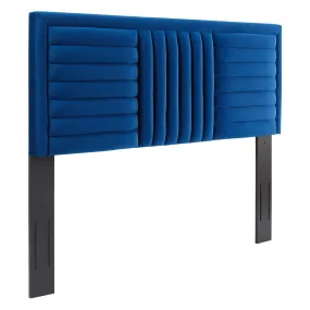 Believe Channel Tufted Performance Velvet King/California King Headboard By Modway - MOD-6666 - Navy