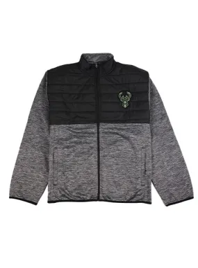 Big & Tall Fanatics Black Milwaukee Bucks Full Zip Puffer Jacket