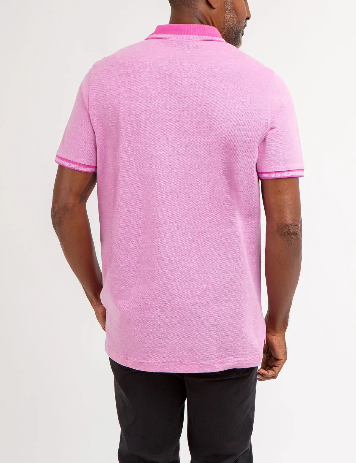 BIRDSEYE CONTRAST COLLAR POLO SHIRT